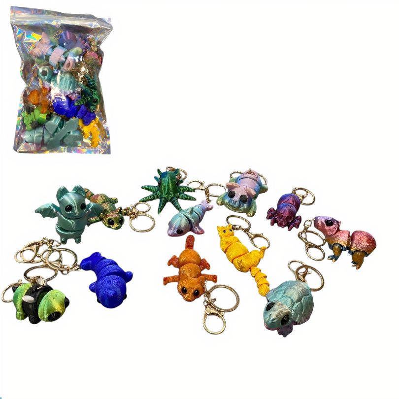 Breloc Modele Noi cu Animalute 12/set, 3D de Diferite Dimensiuni