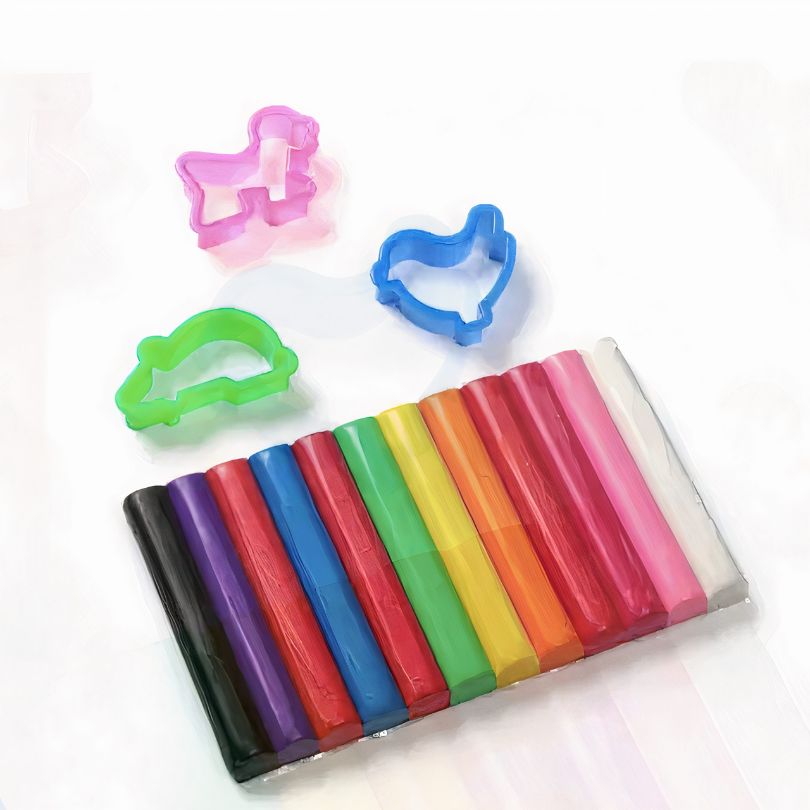 Plastelina pentru Modelat cu Forme, 12 Culori/Set
