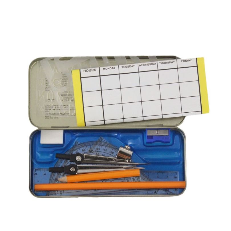 Trusa de Geometrie din Metal, cu 11 Instrumente