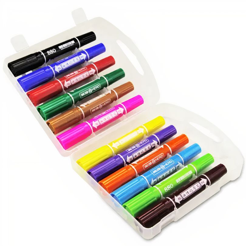 Markere cu 2 Capete, Diverse Culori, 14cm, 12/set