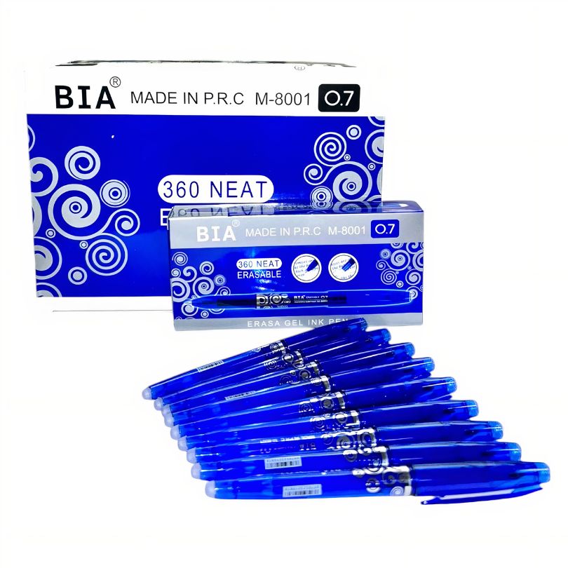 Pix Gel Bia 12/Set, Albastru cu Guma de Sters