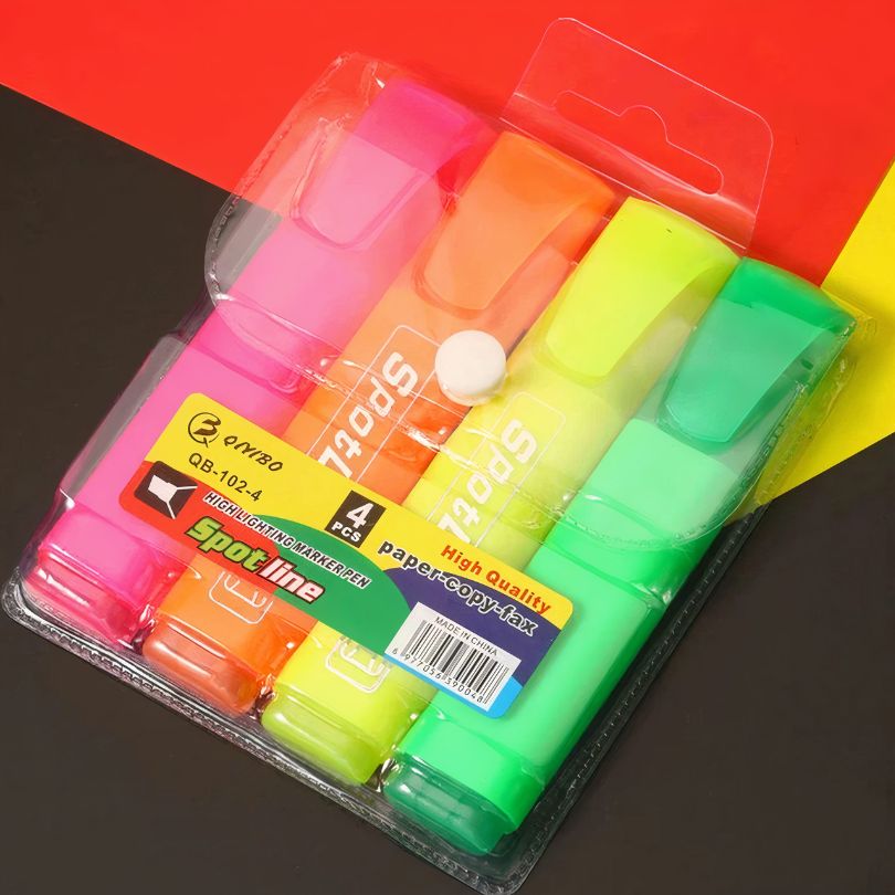 Markere Evidentiatoare 4/Set, Diferite Culori, Neon