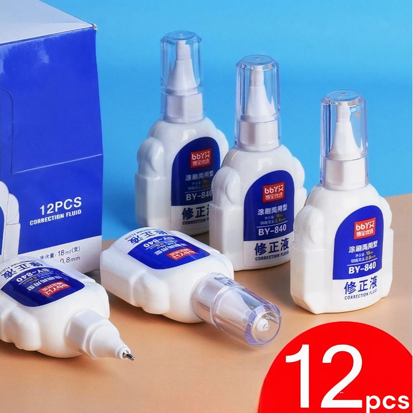 Pasta Corectoare 12/Set, cu Cap de Pix, 18 ml