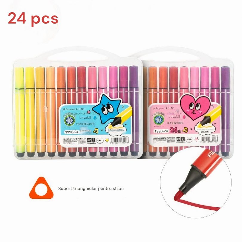 Carioci Triunghiulare 24/Set, pe Baza de Apa, 15 cm