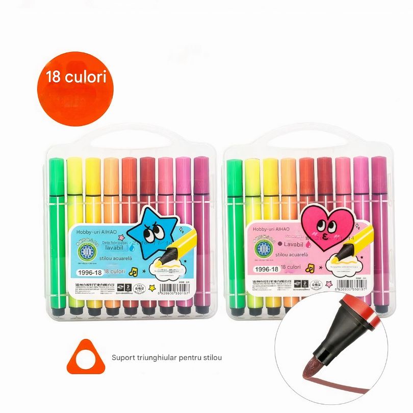 Carioci Triunghiulare 18/Set, pe Baza de Apa, 15 cm