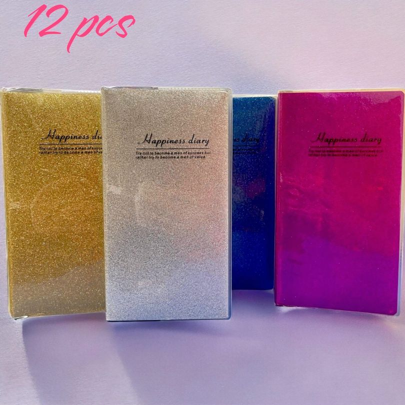 Agenda cu Sclipici 12/Set, Diferite Culori, 17×9 cm