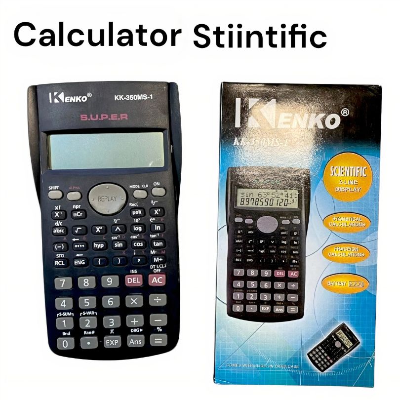 Calculator Stiintific 10+2 Digits, Kenko kk-350MS, 240 Functii, Display Dublu, Carcasa Protectie, Negru