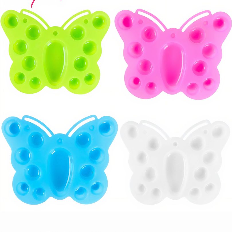 Paleta pentru Pictura din Plastic 10x13cm Diferite Culori , Forma Fluture