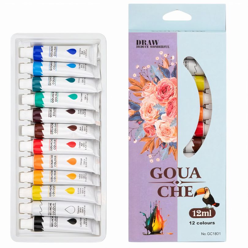 Tempera Acuarele Gouache 12ml la Tub 12/set, Diferite Culori