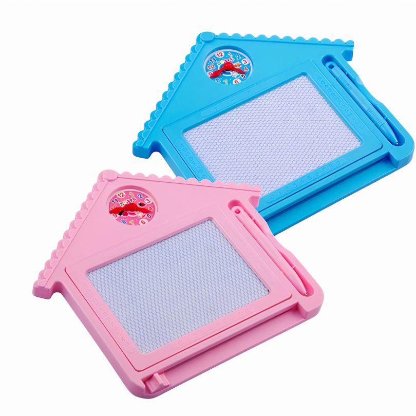 Tabla Magnetica Educativa cu Creion pentru Desenat si Scris 20x17cm, Diferite Culori in Forma de Casuta