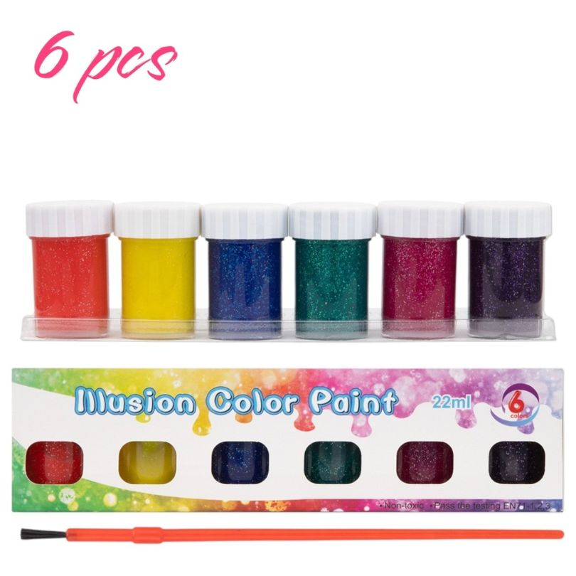 Acuarele la Borcan 22ml Musion 6/set, Diferite Culori cu Pensula