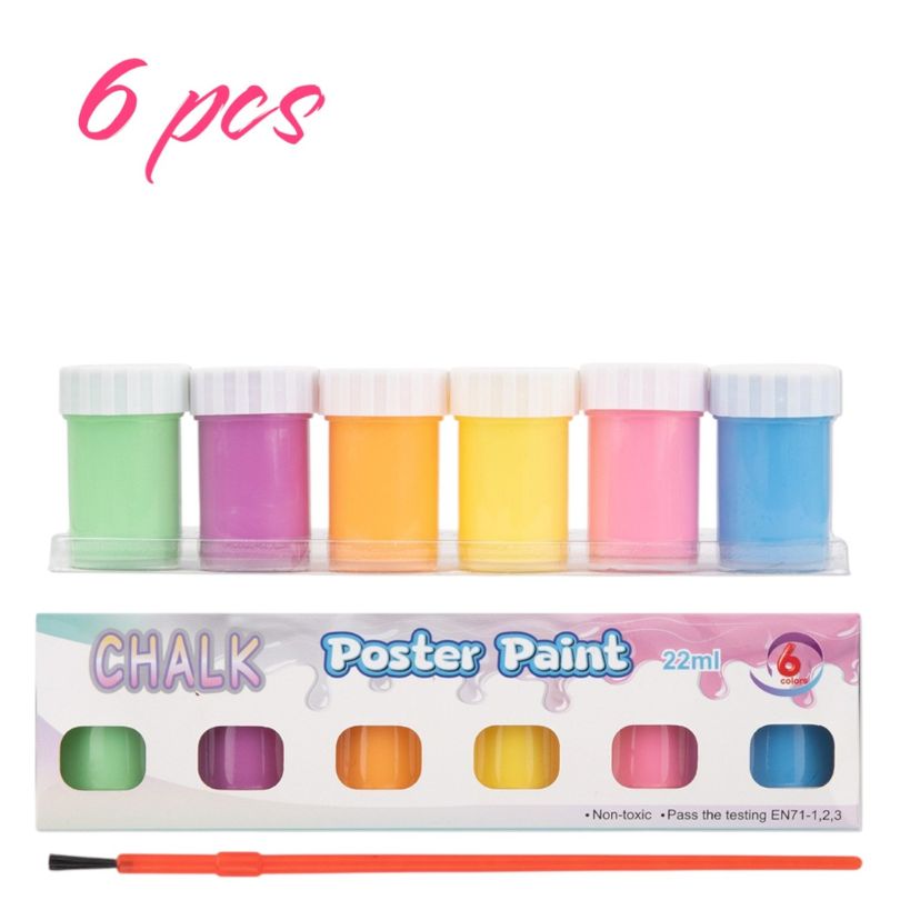 Acuarele la Borcan 22ml Chalk 6/set, Diferite Culori cu Pensula